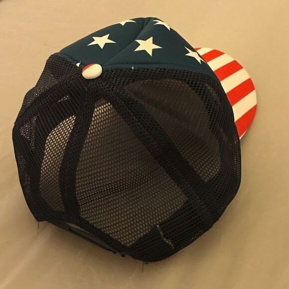 USA Stars & Stripes Red White and Blue SnapBack Trucker Hat - Picture 5 of 12